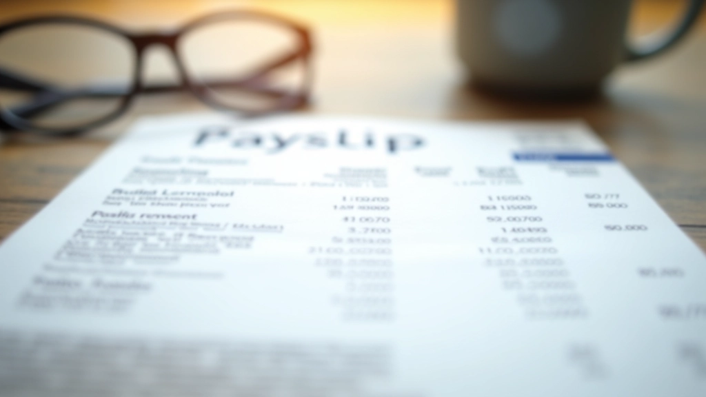 Dokument mit Brutto-Netto-Aufschlüsselung auf einem modernen Schreibtisch