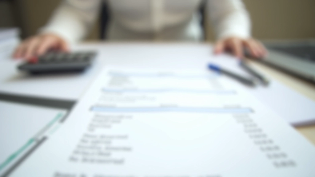 Gehaltsabrechnung und Dokumente auf einem modernen Schreibtisch mit Taschenrechner